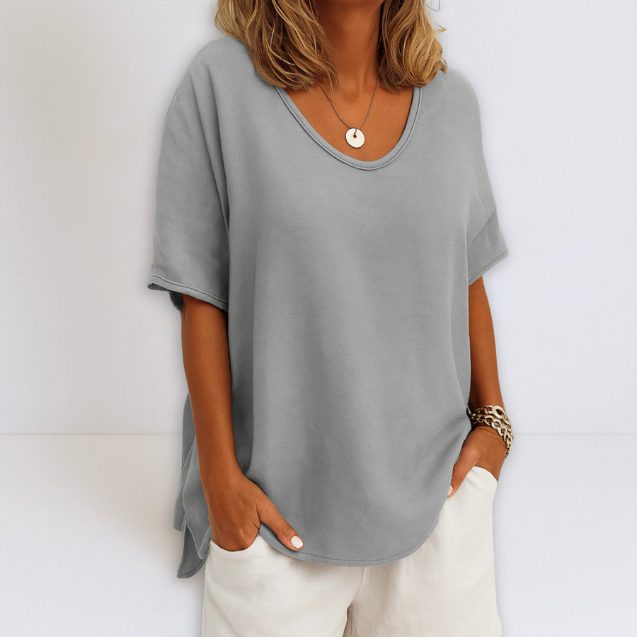 Joanne Oversized V-neck Blouse