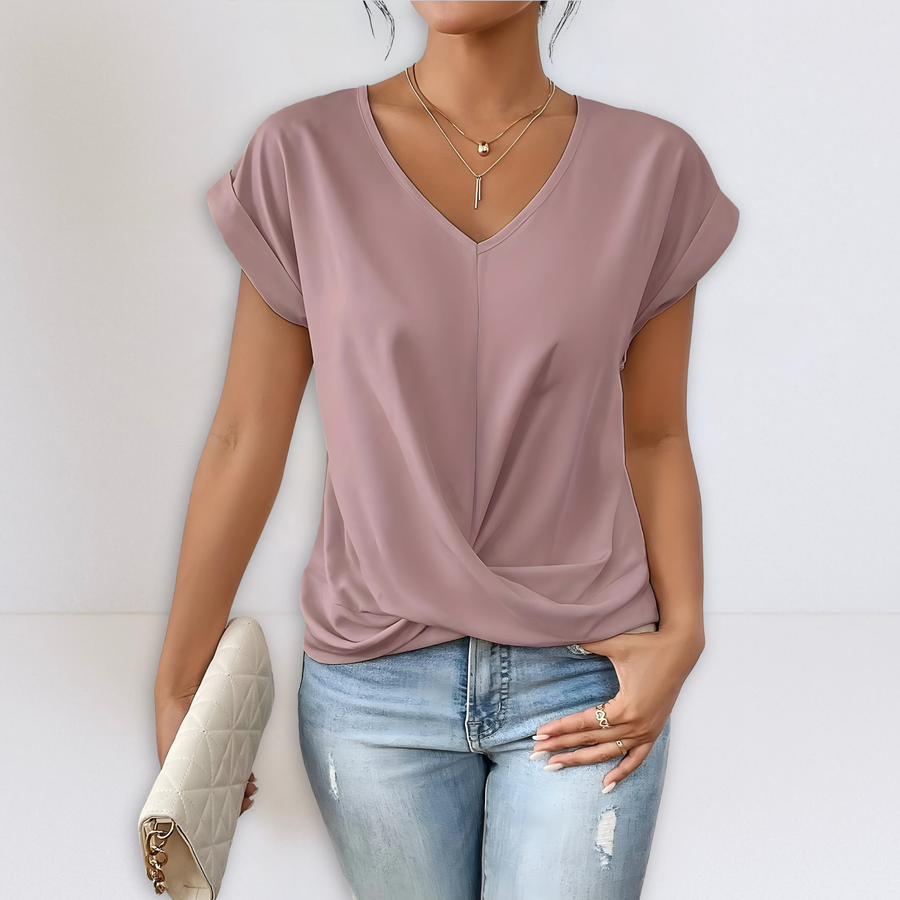 Maggie Twist Front V-Neck Top