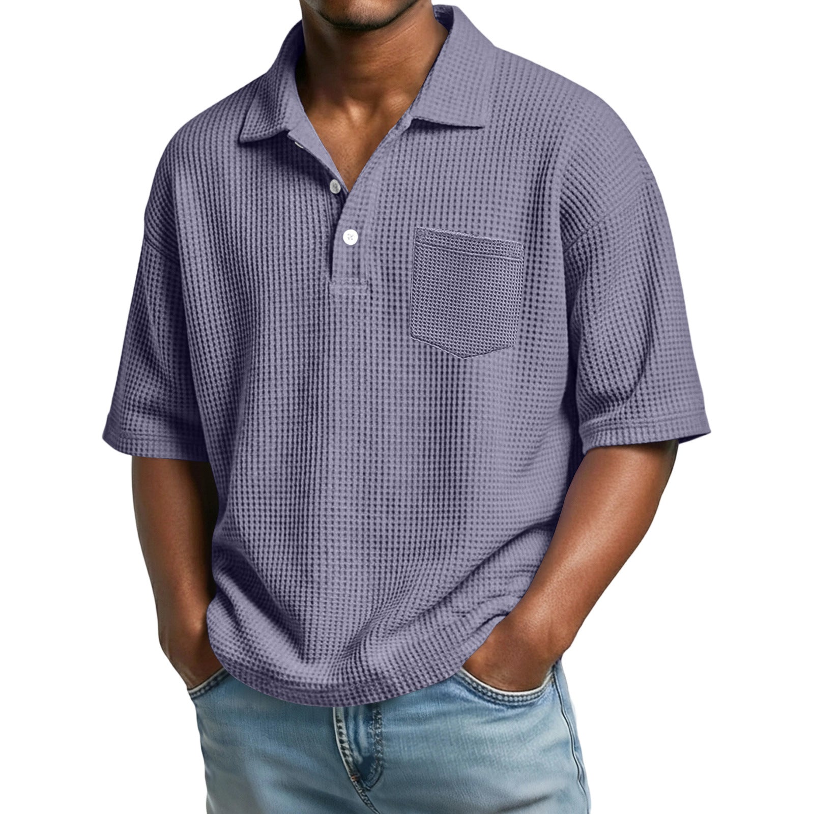 Polo da Uomo a Maglia Waffle
