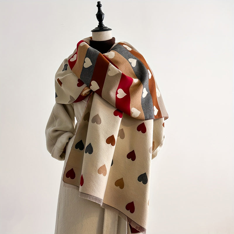 Sciarpa Casual con Stampa a Cuore