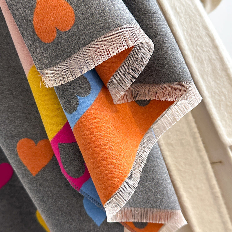 Sciarpa Casual con Stampa a Cuore