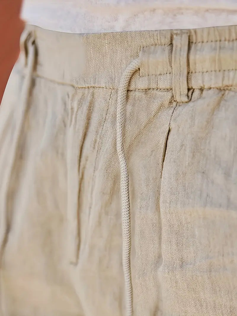 Tito | Pantaloni Larghi in Lino con Coulisse