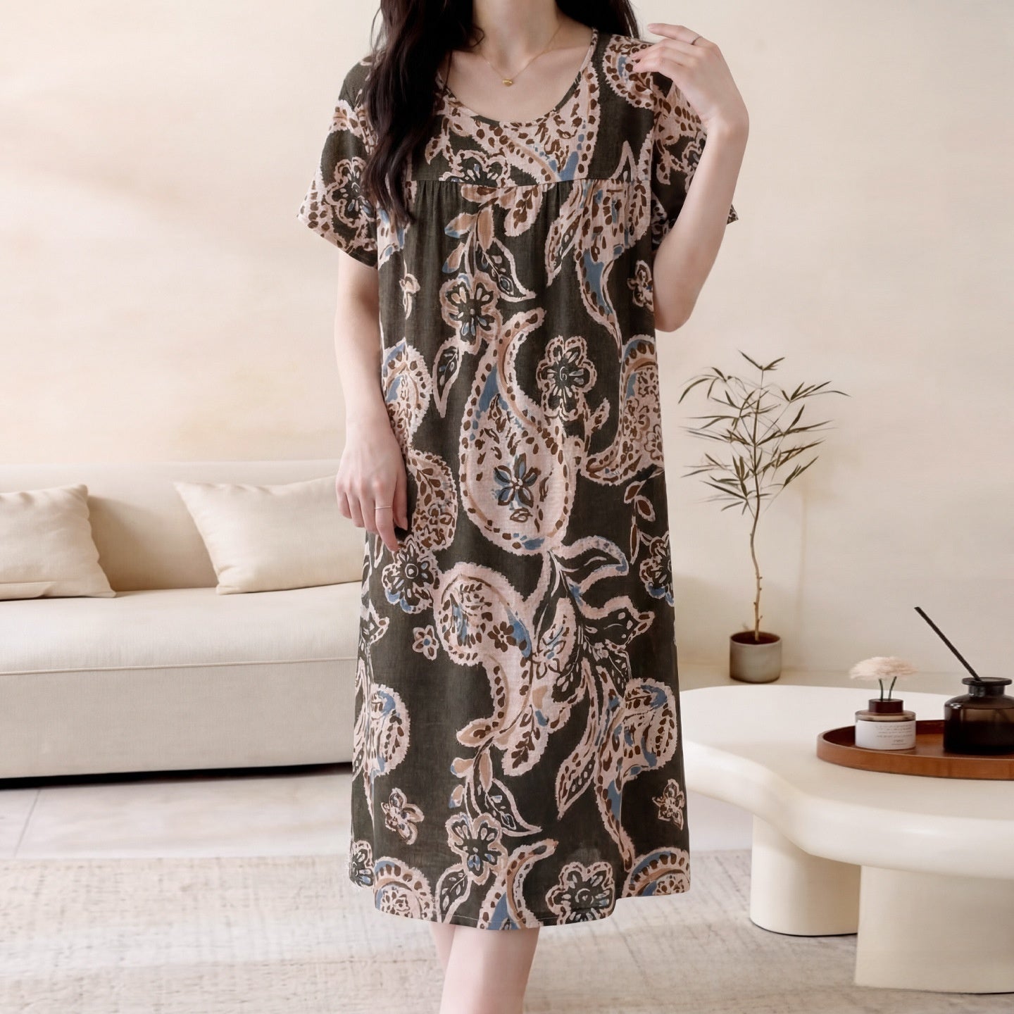 Cotton Silk Nightdress Summer Sleepwear