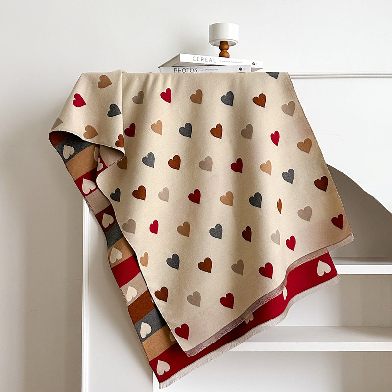 Sciarpa Casual con Stampa a Cuore