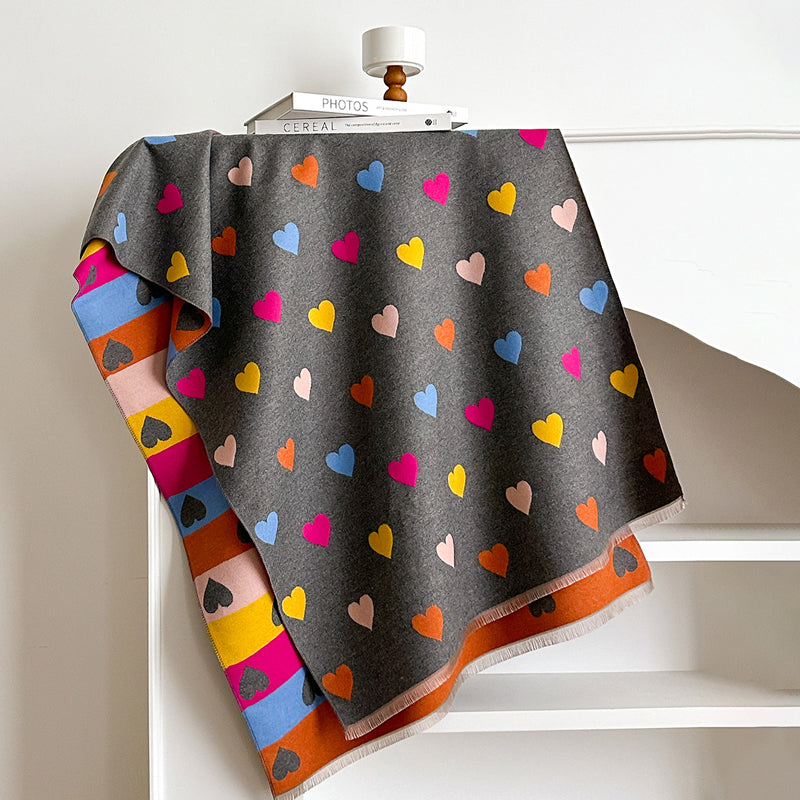 Sciarpa Casual con Stampa a Cuore
