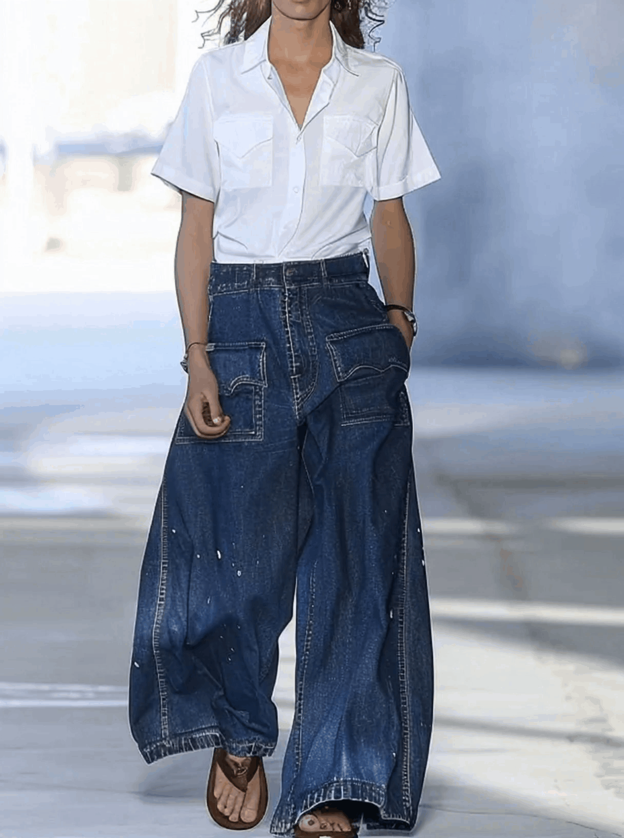 Jeans Multitasche Graffiti Casual
