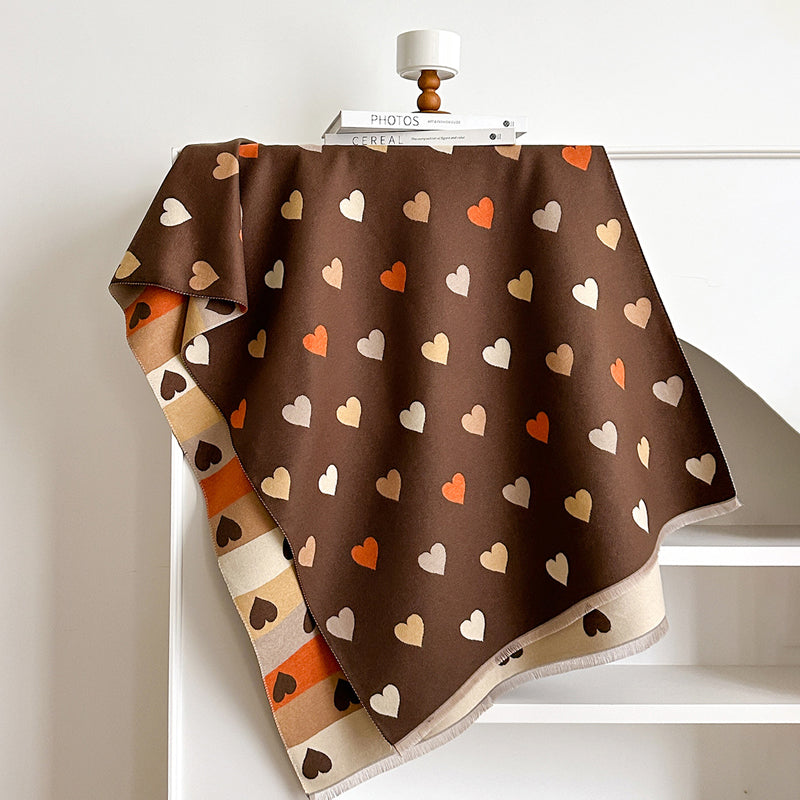 Sciarpa Casual con Stampa a Cuore