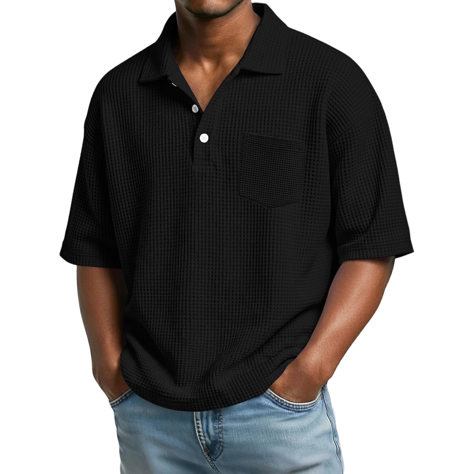 Polo da Uomo a Maglia Waffle