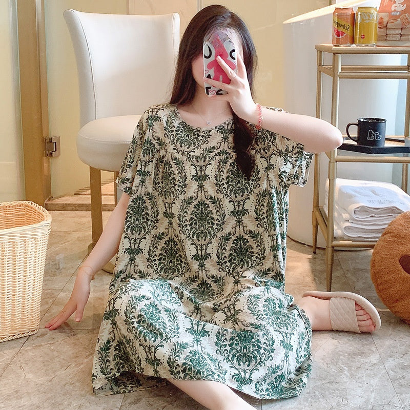 Cotton Silk Nightdress Summer Sleepwear