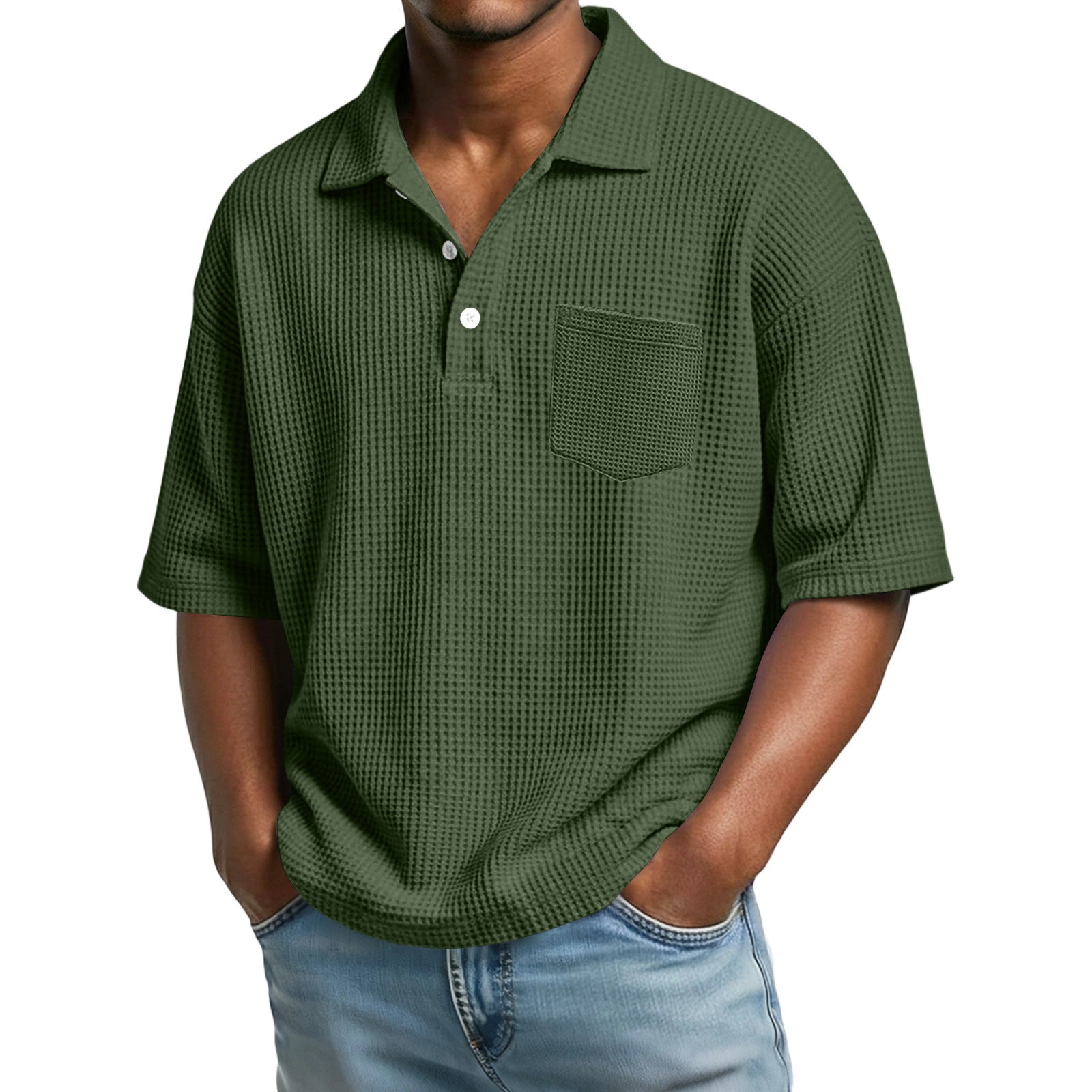 Polo da Uomo a Maglia Waffle
