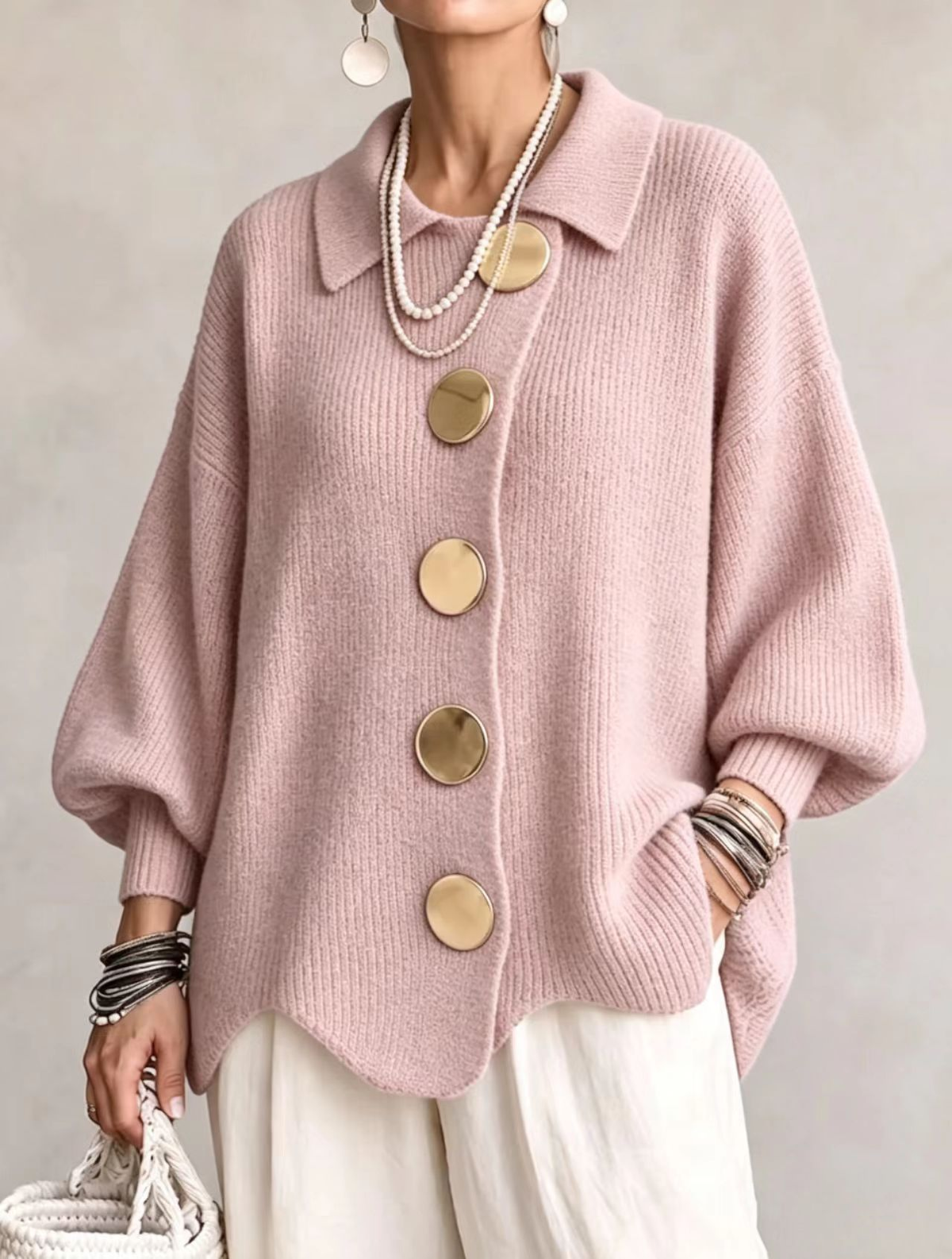 Isadora | Cardigan Oversize con Colletto