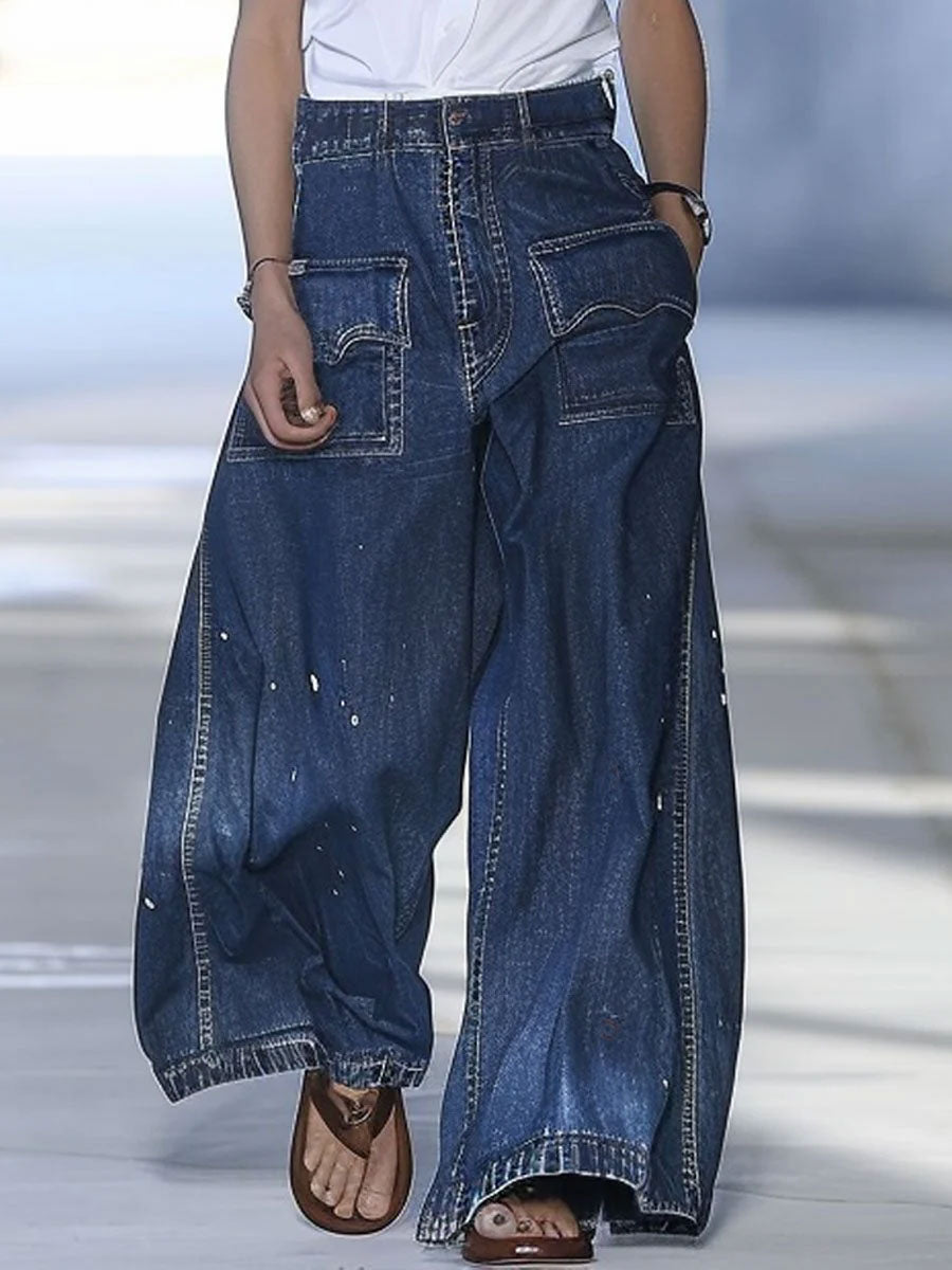 Jeans Multitasche Graffiti Casual