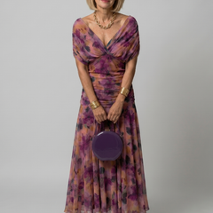 Calen Off Shoulder Flow Midi Dress