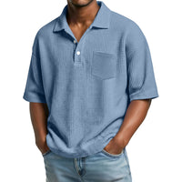 Polo uomo in maglia waffle