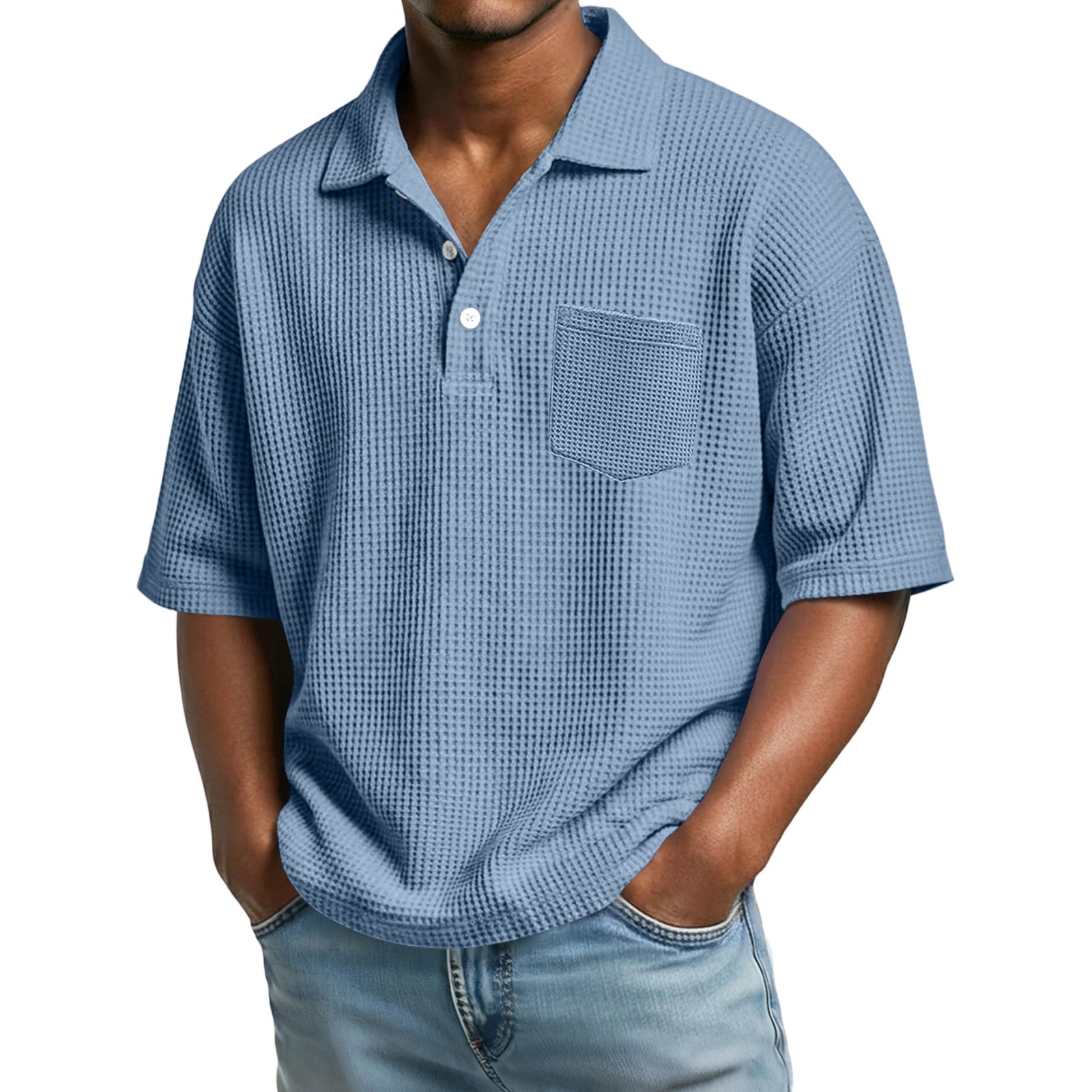 Polo da Uomo a Maglia Waffle