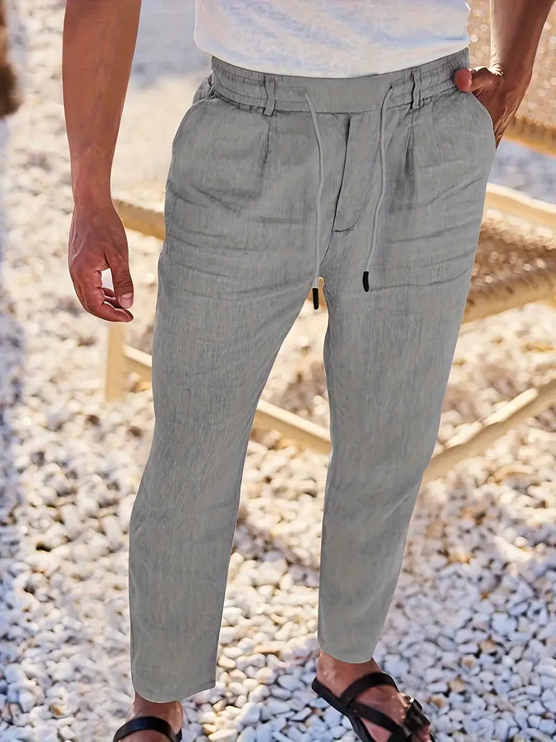 Tito | Pantaloni Larghi in Lino con Coulisse