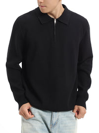 Polo a manica lunga in maglia da uomo