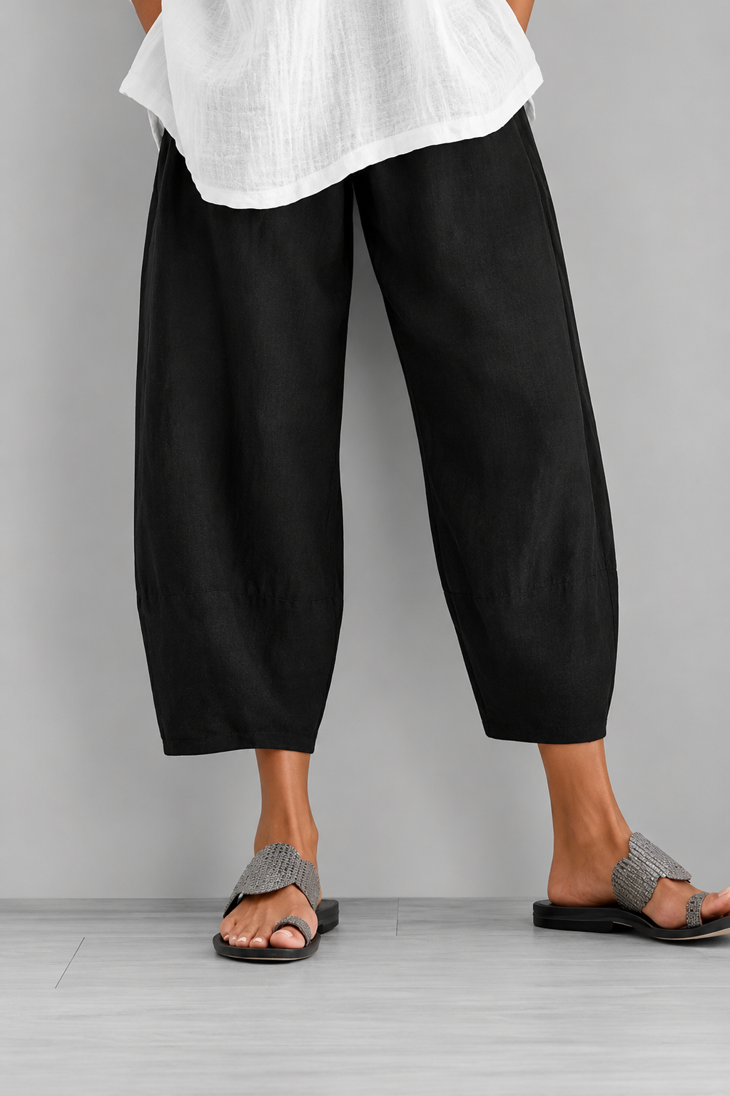 Pantaloni Larghi in Lino