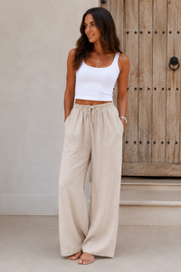 Pantaloni ampi in lino