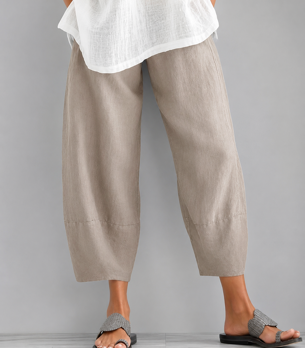 Pantaloni Larghi in Lino