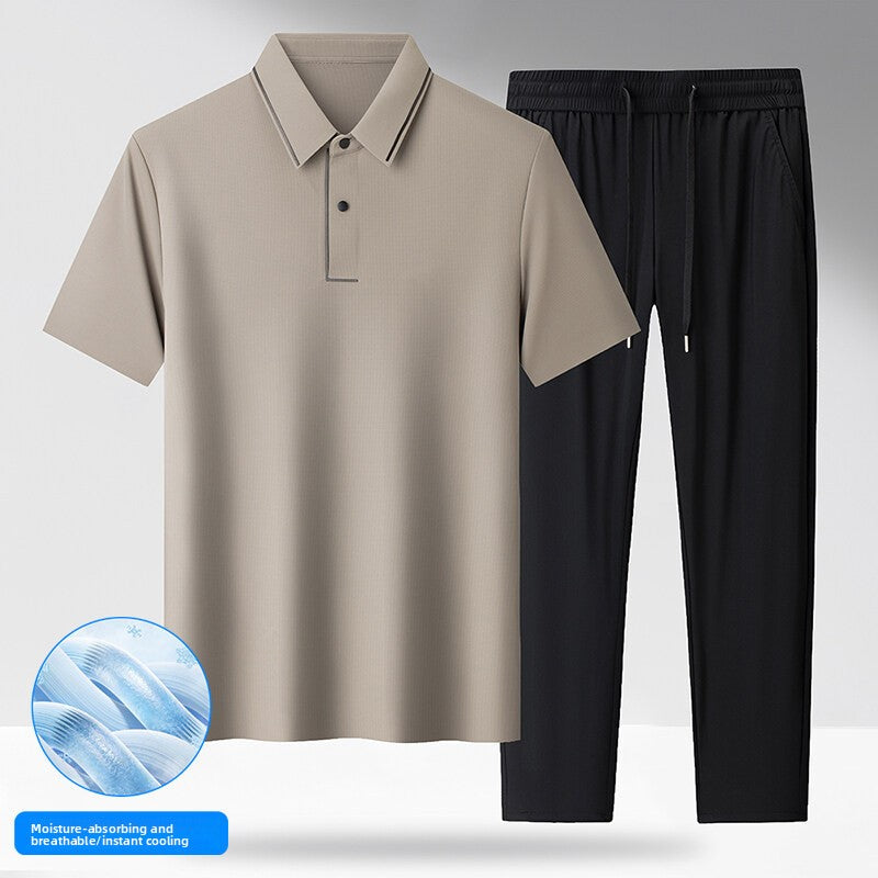 Completo Due Pezzi Estivo in Seta Ghiaccio da Uomo