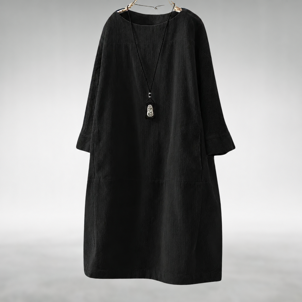 Amy™ Abito Midi in Velluto a Coste Comodo