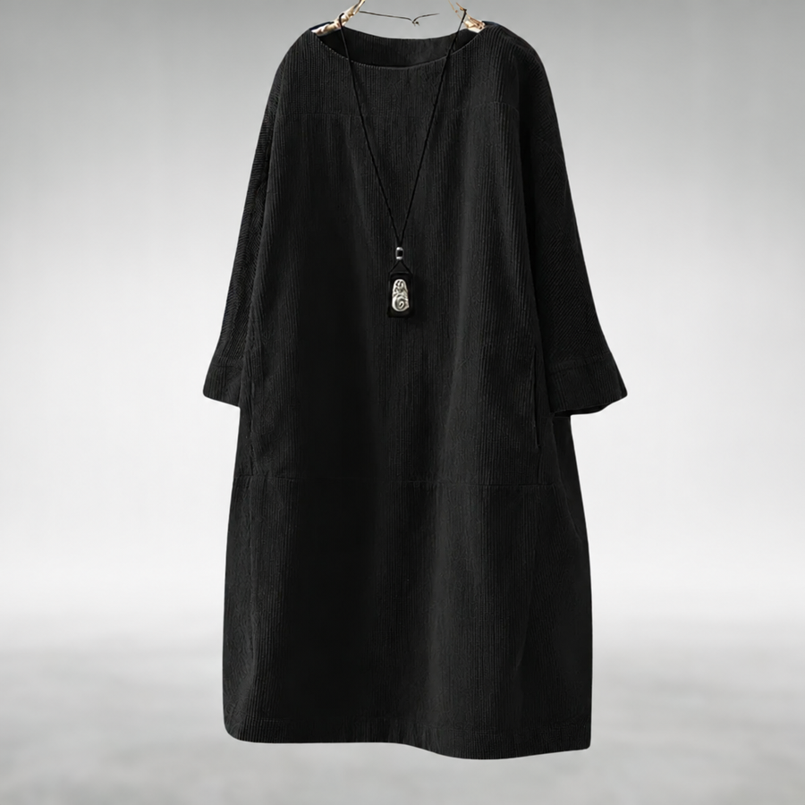 Amy™ Abito Midi in Velluto a Coste Comodo