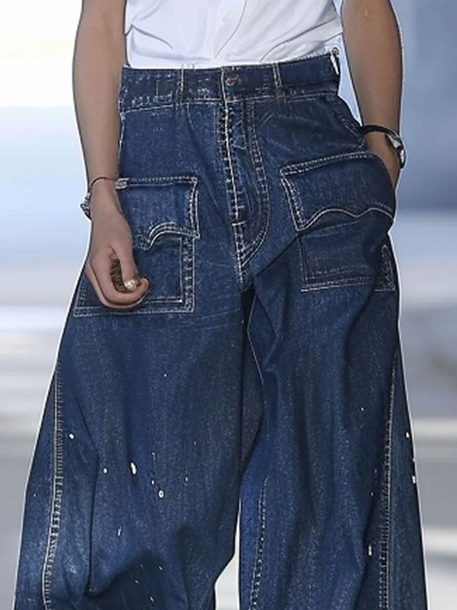 Jeans Multitasche Graffiti Casual
