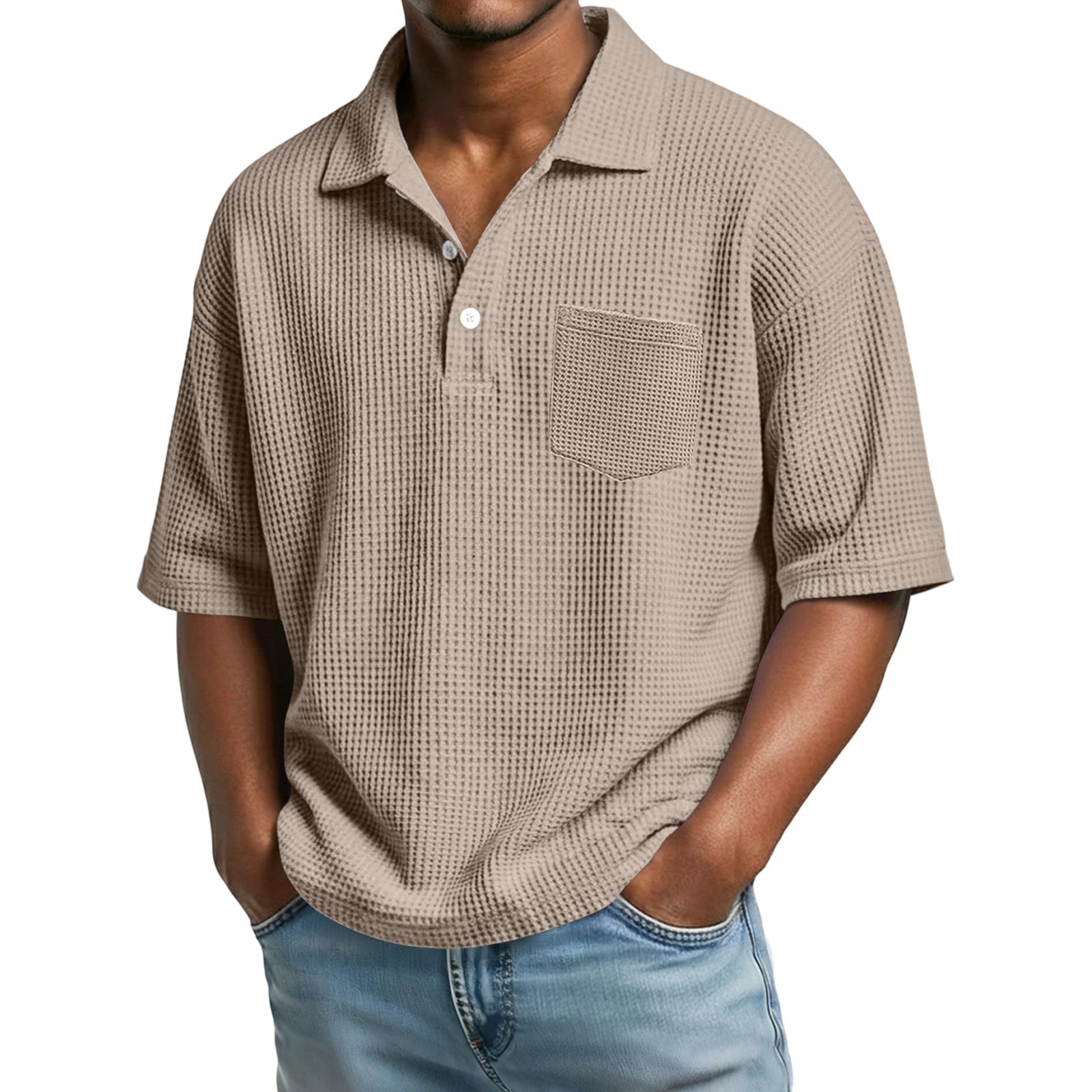 Polo da Uomo a Maglia Waffle