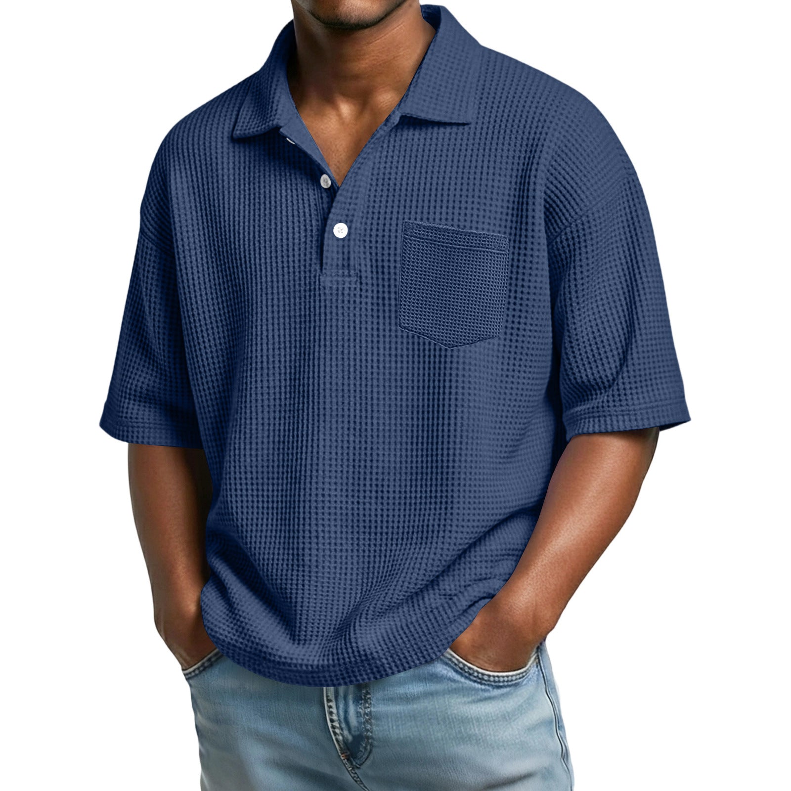 Polo da Uomo a Maglia Waffle