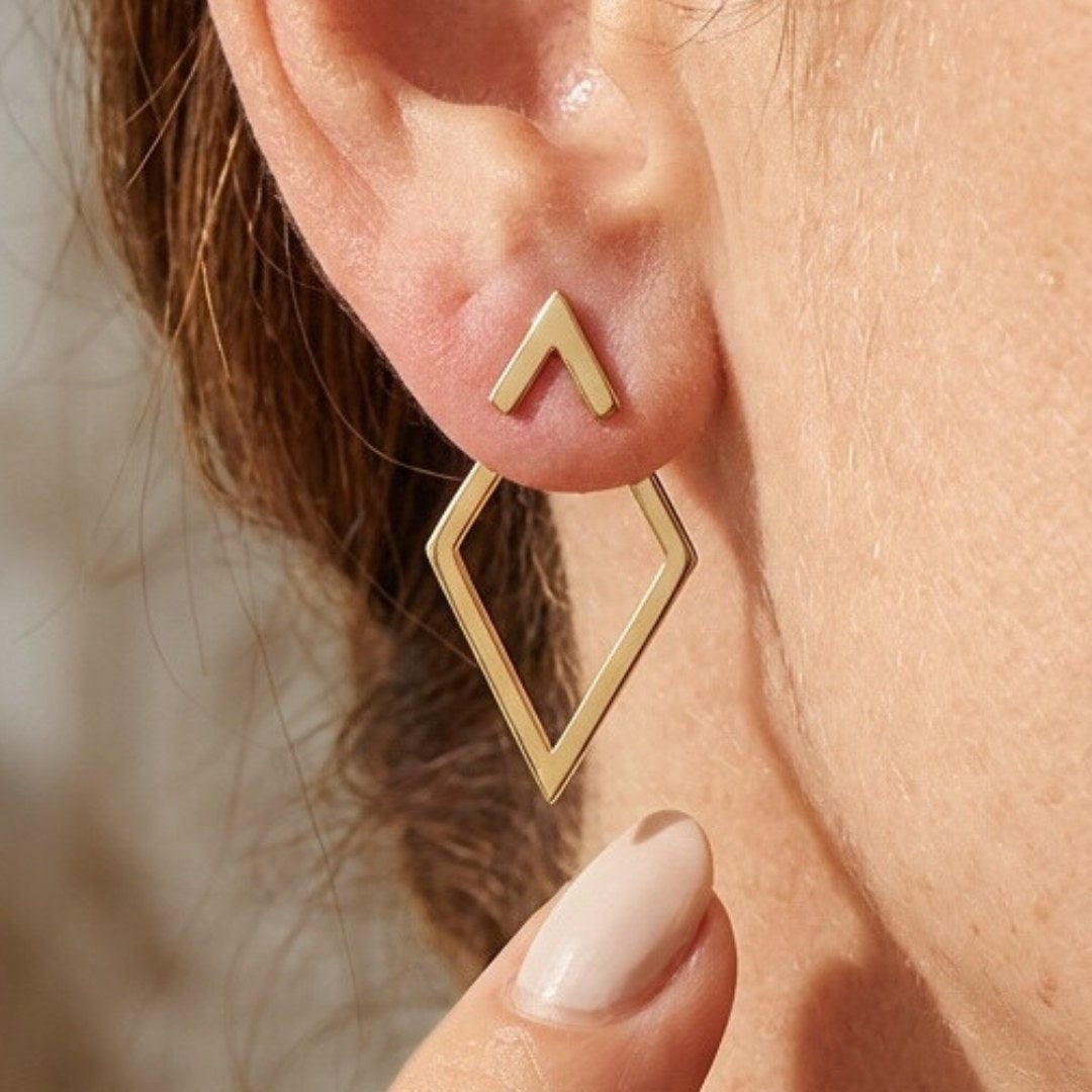 Orecchini a Bottone Geometrici Boho