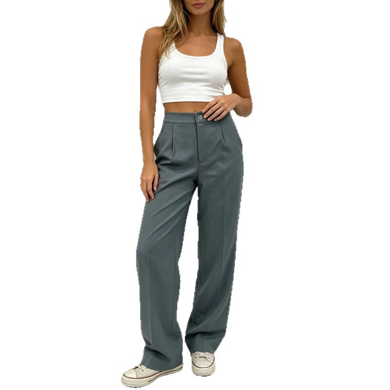 Pantaloni Eleganti a Gamba Dritta Fluidi da Donna