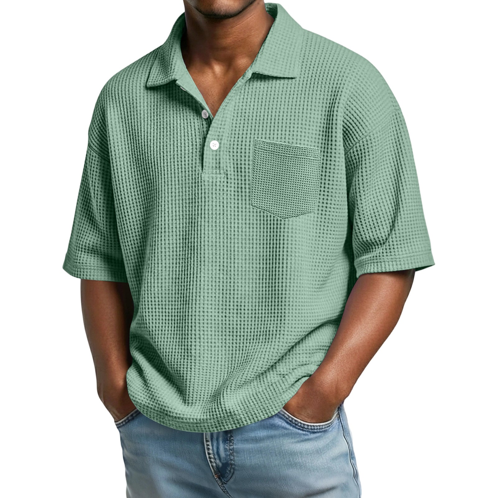 Polo da Uomo a Maglia Waffle