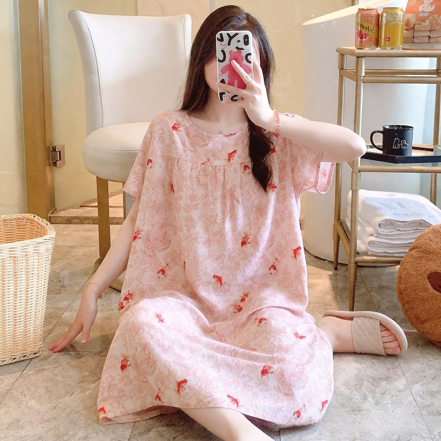 Cotton Silk Nightdress Summer Sleepwear