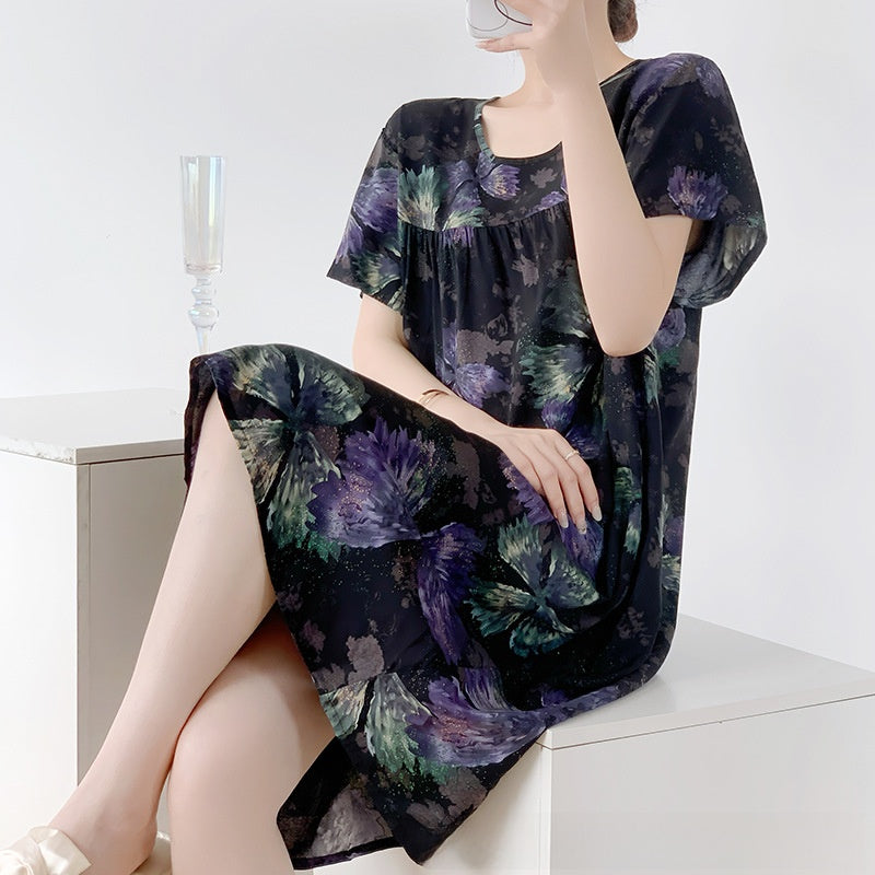 Cotton Silk Nightdress Summer Sleepwear