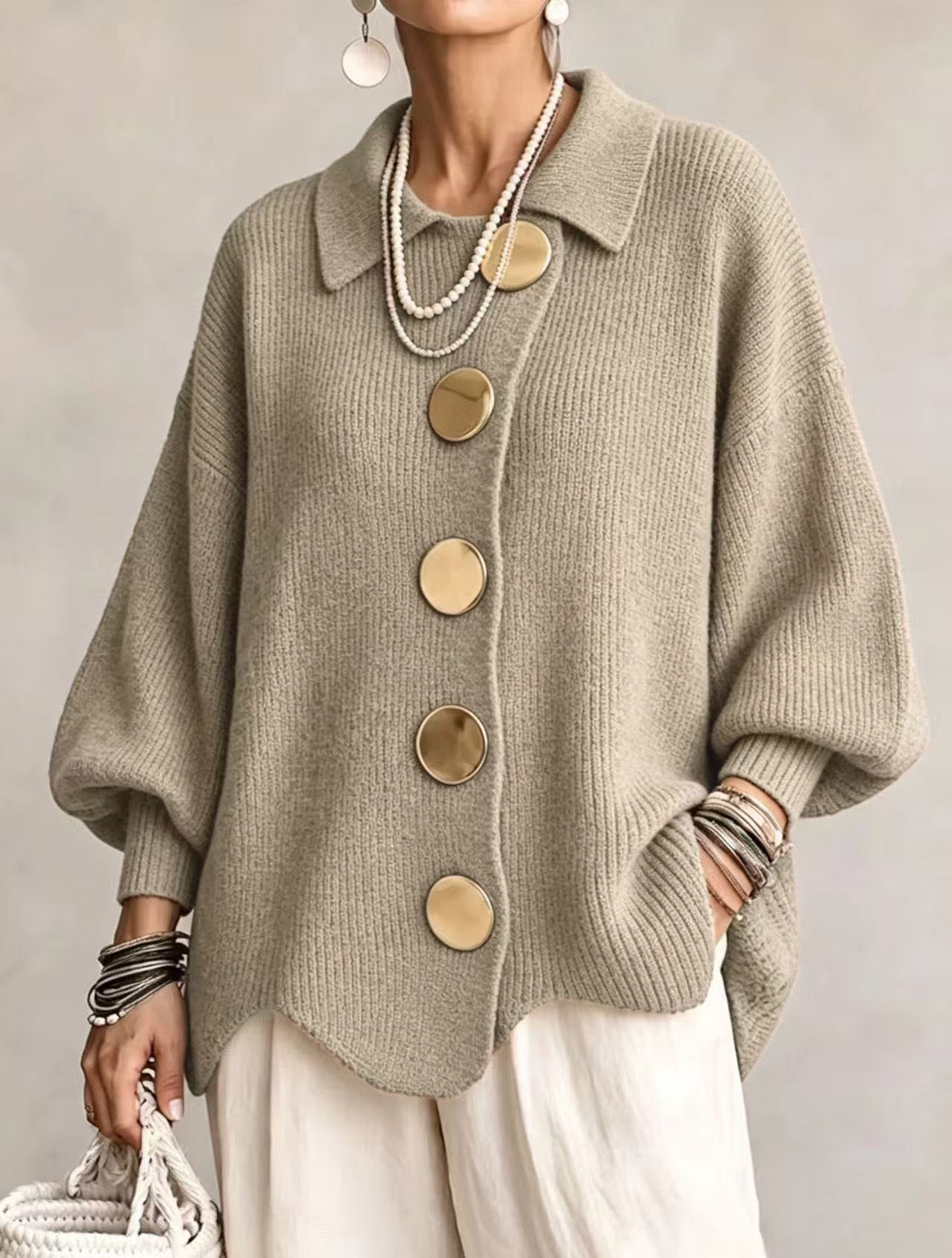 Isadora | Cardigan Oversize con Colletto