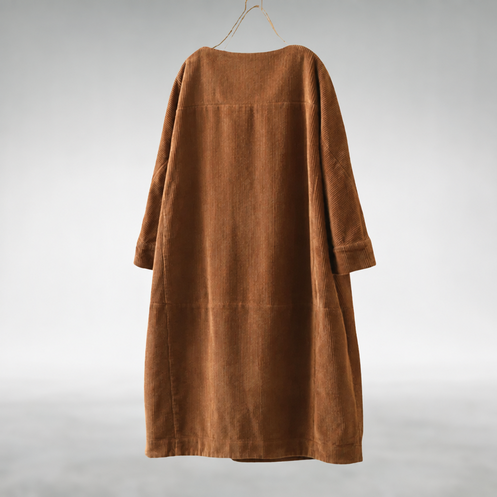 Amy™ Abito Midi in Velluto a Coste Comodo