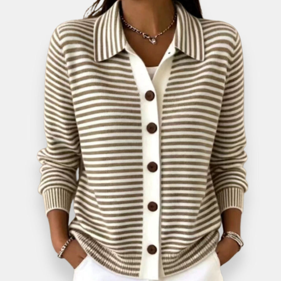 Nola™ Cardigan a Righe con Bottoni