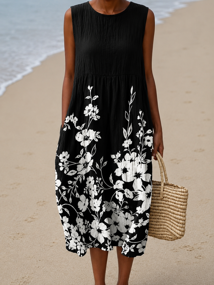 Chloe Sleeveless Printed Midi Dress