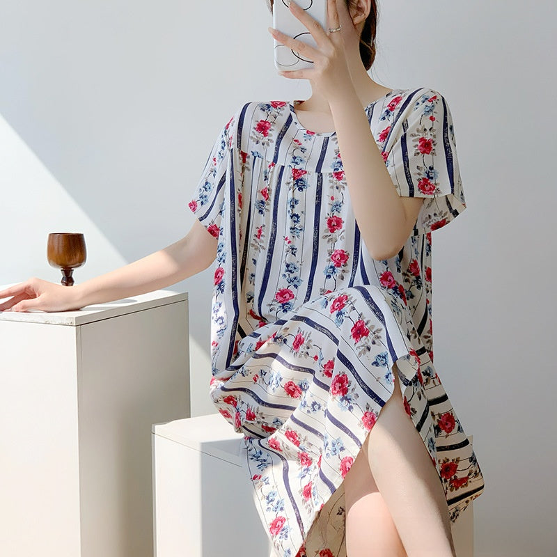 Cotton Silk Nightdress Summer Sleepwear