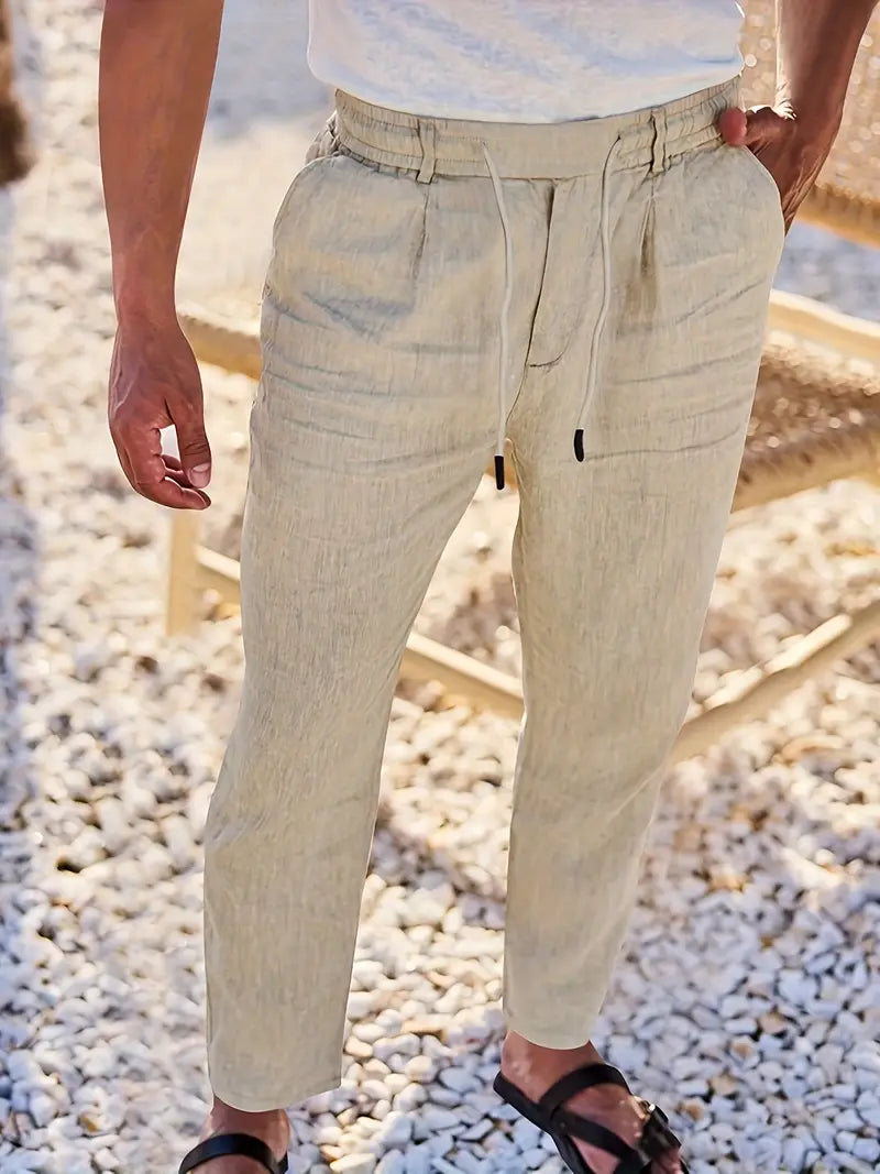 Tito | Pantaloni Larghi in Lino con Coulisse
