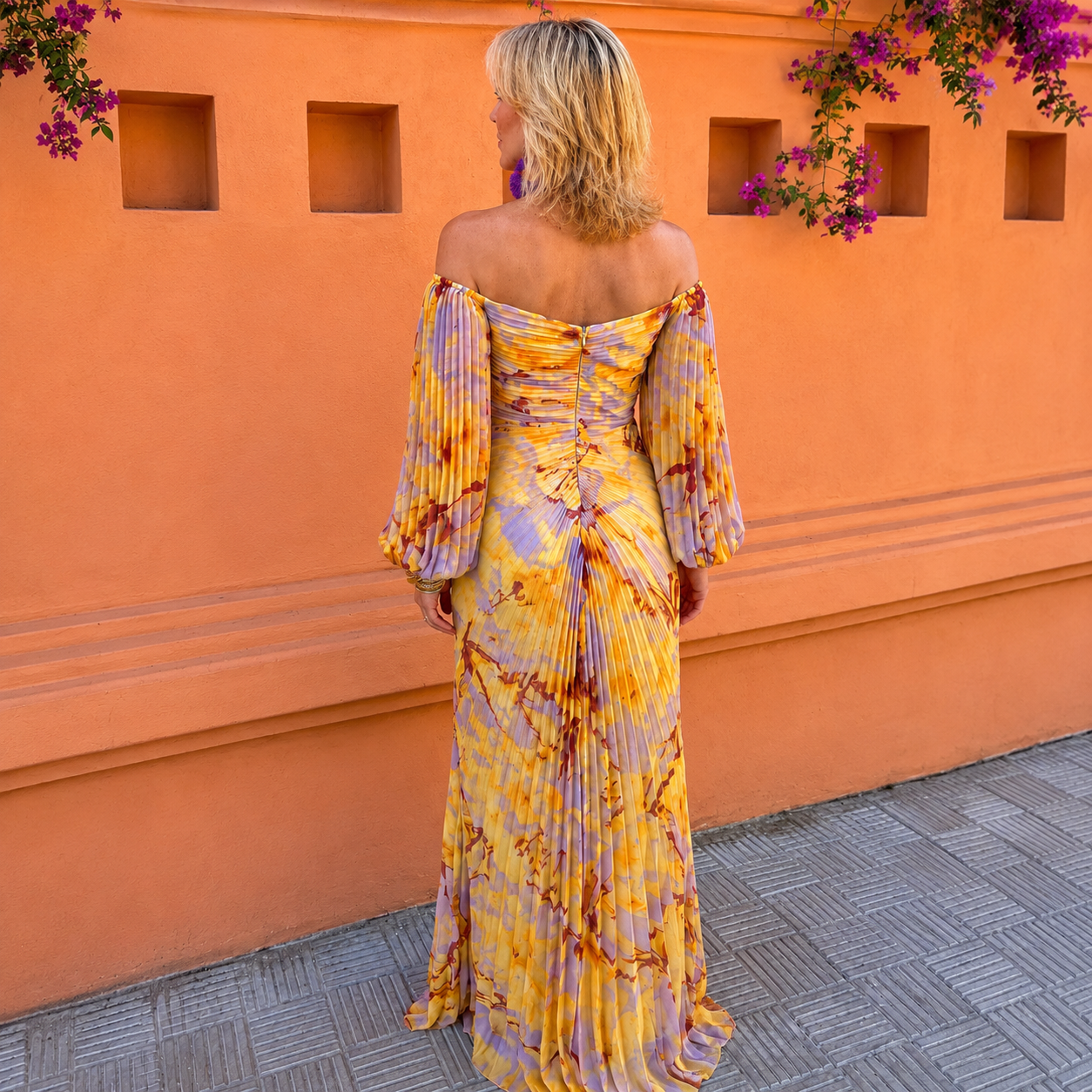 Greta™ – Abito Lungo Elegante con Motivo Floreale