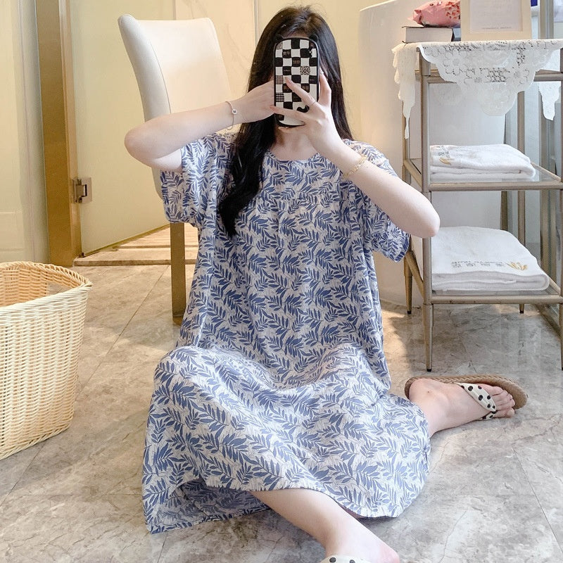 Cotton Silk Nightdress Summer Sleepwear