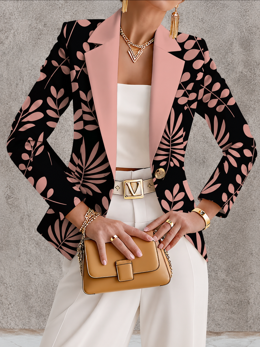 Odaya™ | Blazer Foglie Rosa