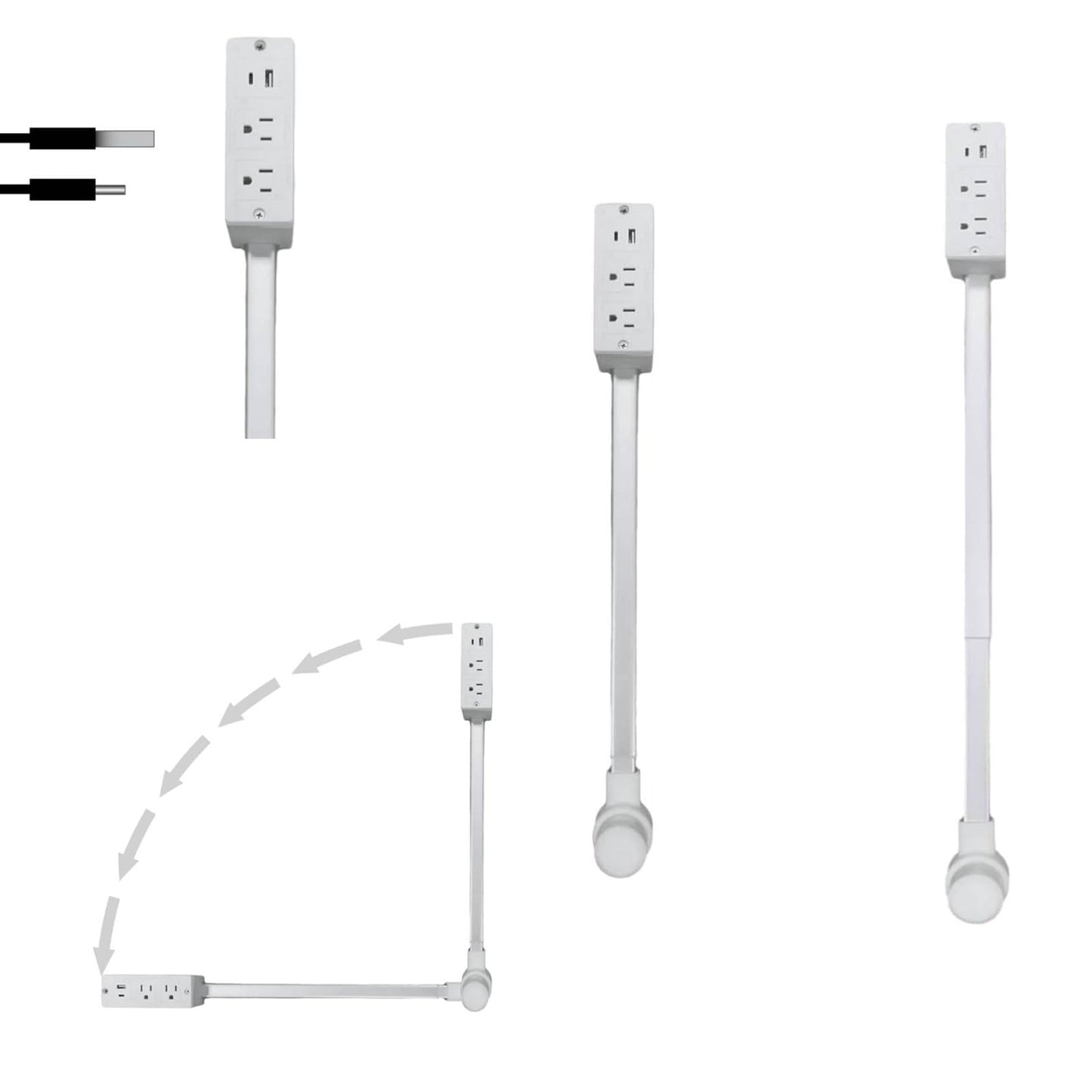 USB AC Power Socket Extender with Extension Cord