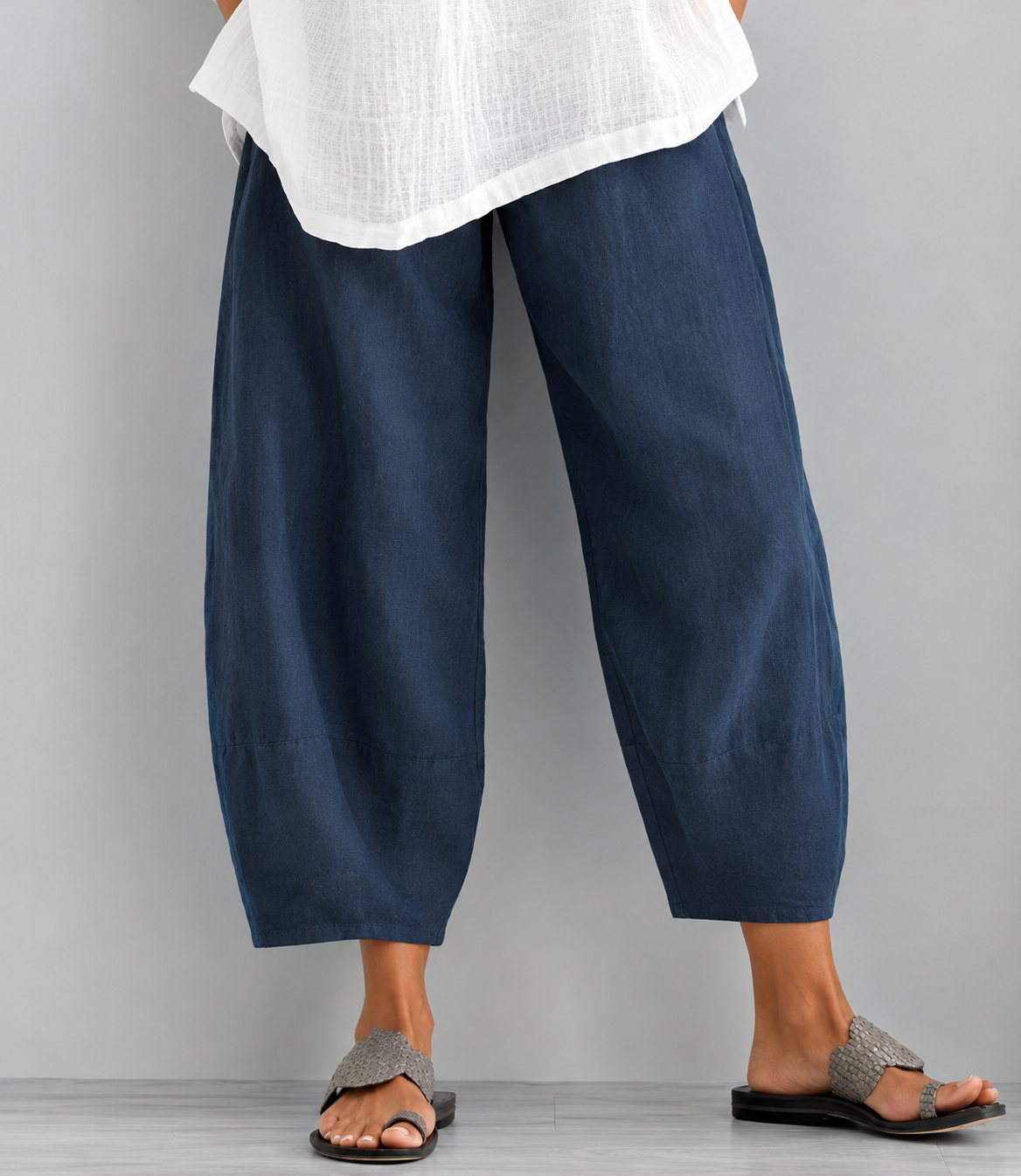 Pantaloni Larghi in Lino