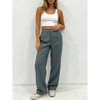 Pantaloni da Completo Dritti a Drappeggio da Donna