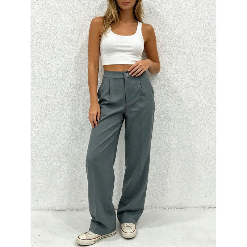 Pantaloni Eleganti a Gamba Dritta Fluidi da Donna
