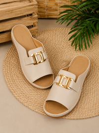 Sandali Comodi di Lusso da Donna – Sandali Estivi con Fibbia Dorata