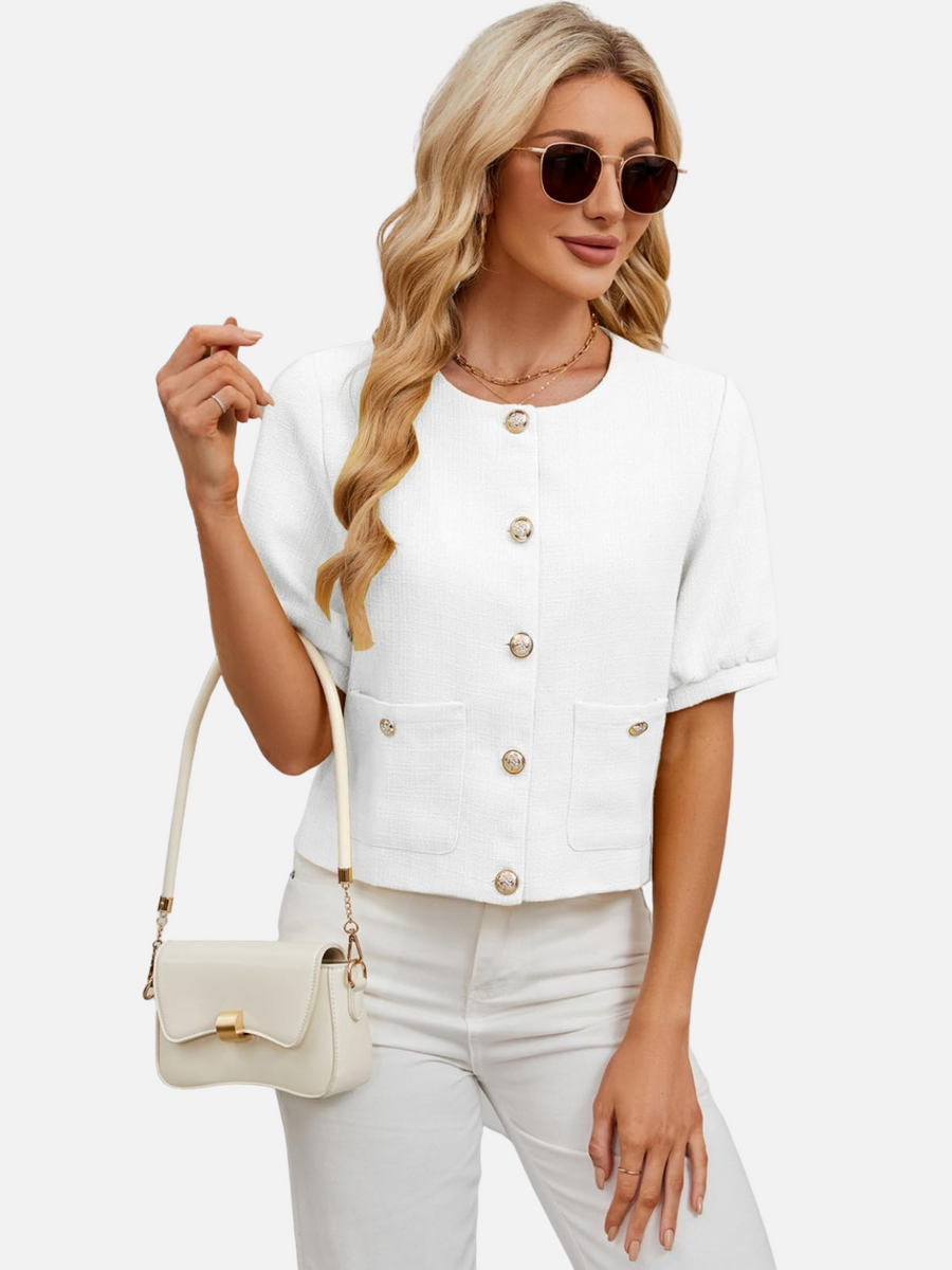 Vivian Cropped Tweed Blazer Jacket
